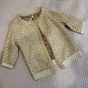 Mystree Cream Cardigan Sweater